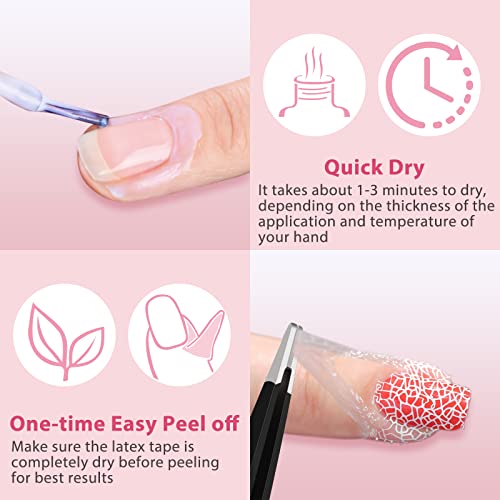 DRMODE - Látex líquido para uñas, cinta de látex para uñas,