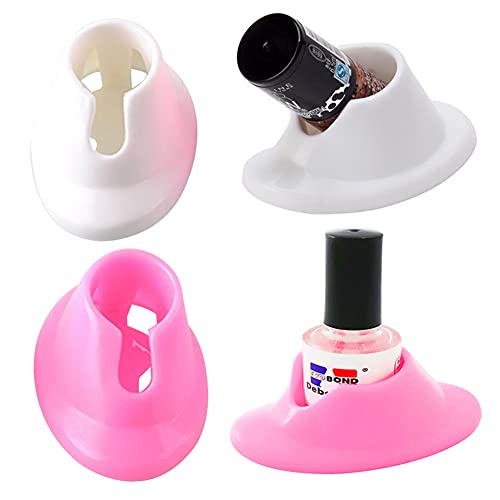 4 piezas de goma suave esmalte de uñas portabotellas antider