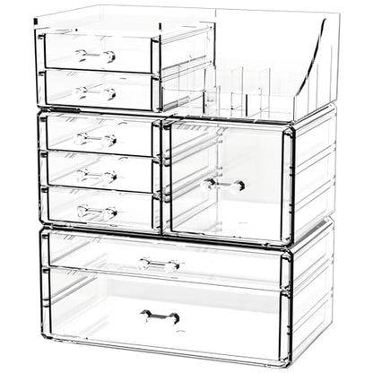 Cq acrylic Organizador de maquillaje transparente y almacena