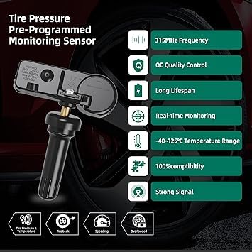 TPMS Sensor 315MHz Tire Pressure Monitor System for Subaru,