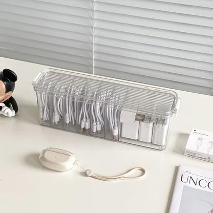 Yesesion Caja organizadora de cables de plástico con 7 compa
