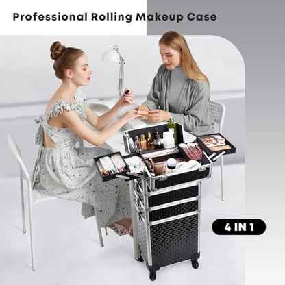 Caja de maquillaje rodante profesional con ruedas Carro de m