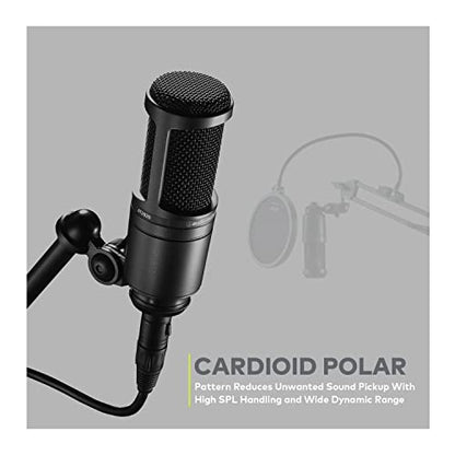 Audio-Technica Micrófono de estudio de condensador AT2020 co