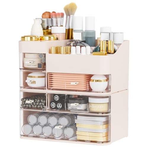 Organizador de maquillaje con 6 cajones, paquete de 2 organi