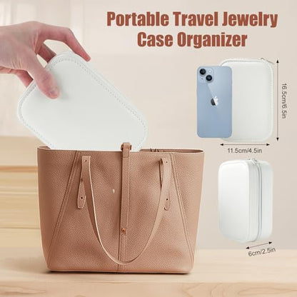 Joyero 2 en 1, bolsa de maquillaje de viaje con luz LED, est