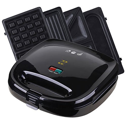 ZZ S6141A-B sandwichera 4 en 1 para desayuno, waffle, omelet