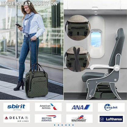 EMPSIGN Maleta con ruedas para debajo del asiento, 16 pulgad