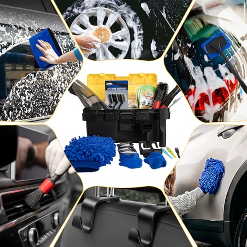 Kit de 37 piezas de detalles para automóvil, kit de limpieza