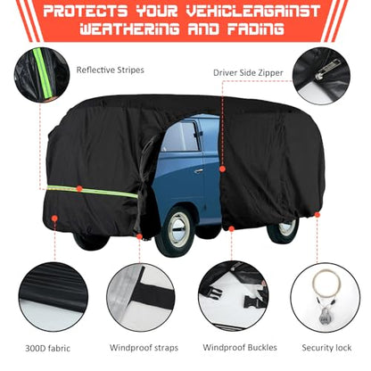 Funda de tela Oxford 300D para automóvil 1950-1992 VW Bus T1