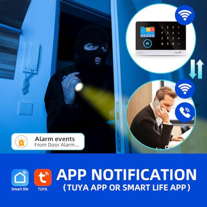 YBJ Kit de 21 piezas de sistema de alarma WiFi para segurida