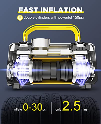 Compresor de aire para inflador de neumáticos, 150PSI 12V CC