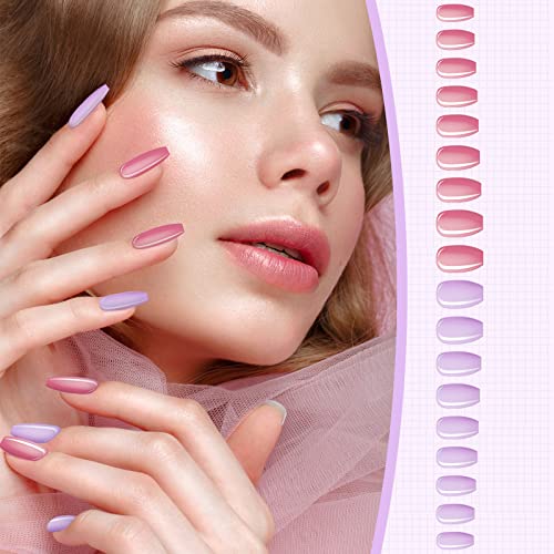 720 piezas de 30 juegos de uñas postizas cuadradas medianas