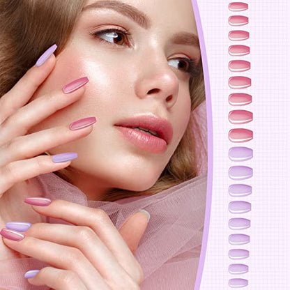 720 piezas de 30 juegos de uñas postizas cuadradas medianas