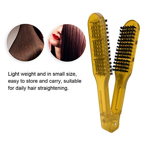 ZJchao Cepillo de doble cara, pinza para alisar el cabello,