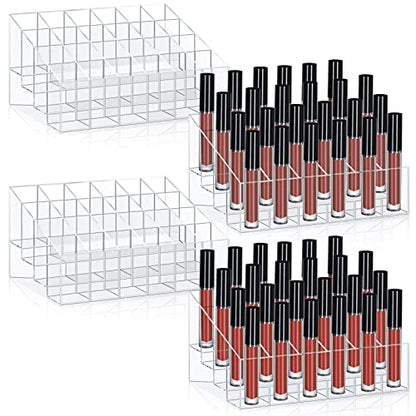 Macarrie Organizador de lápiz labial, 4 piezas, 24 ranuras,