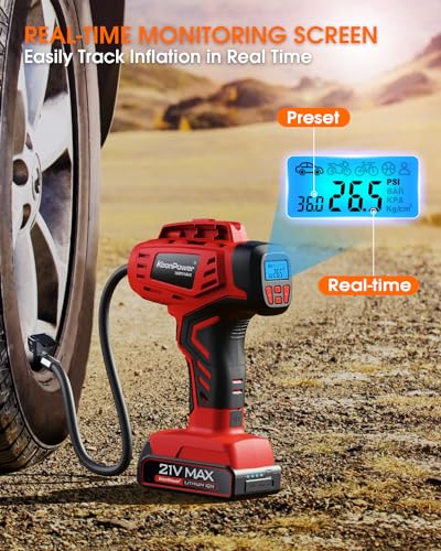 Inflador digital de neumáticos inalámbrico, compresor de air