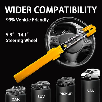 Cerradura de volante para automóvil, longitud ajustable, uni