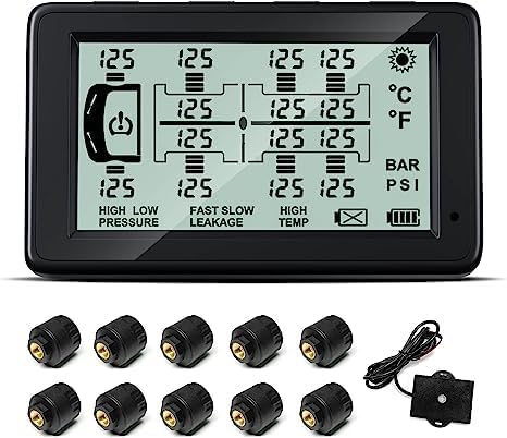 Sistema de monitoreo de presión de neumáticos para RV, TPMS
