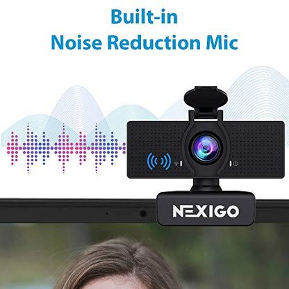 NexiGo Cámara web N60 1080P con micrófono, FOV ajustable, zo