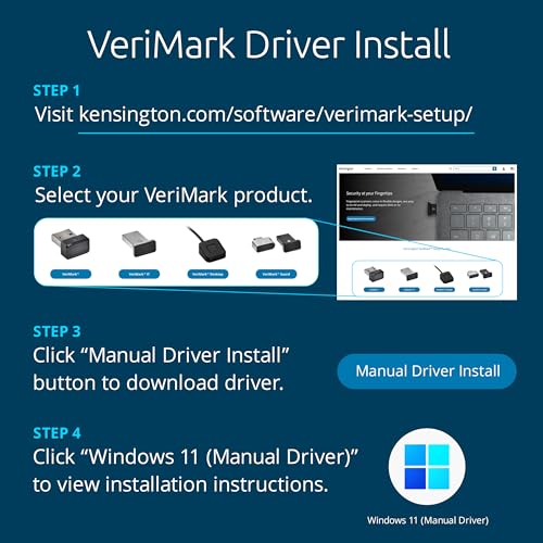 Kensington VeriMark™ Gen2 USB-A Lector de llaves de huellas