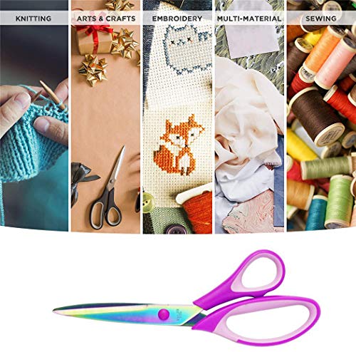 Tijeras de titanio de color, juego de tijeras de costura con