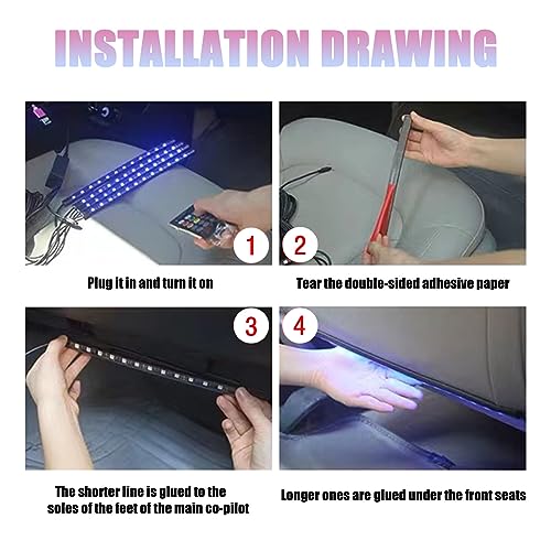 4 piezas de 48 luces LED para el interior del automóvil, tir