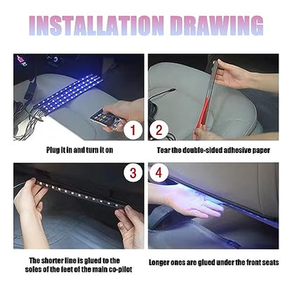 4 piezas de 48 luces LED para el interior del automóvil, tir