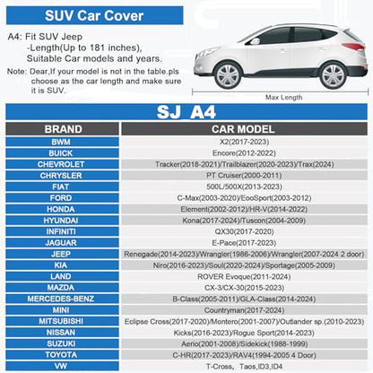 Sailnovo SUV Car Cover Waterproof All Weather,7 Layers Heavy
