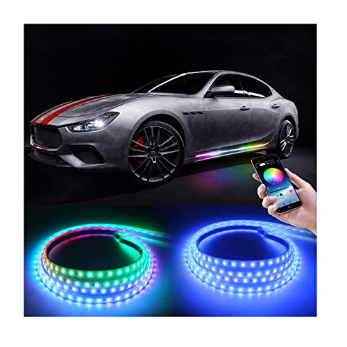 Tira de luz RGB para estribo de 71 pulgadas, control de apli