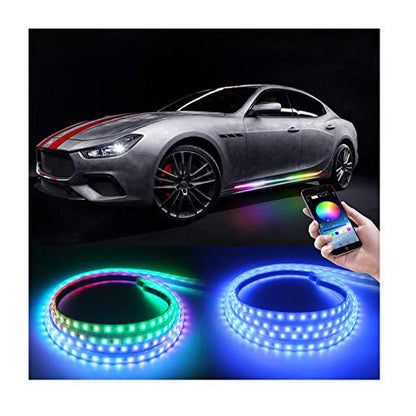Tira de luz RGB para estribo de 71 pulgadas, control de apli
