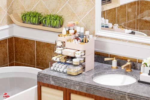 Organizador de maquillaje con 6 cajones, paquete de 2 organi
