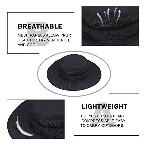 YR.Lover Gorra de pesca de ala ancha con protección solar UV