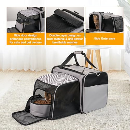 Transportador de gatos con caja de arena, transportador de v