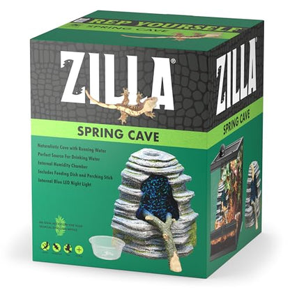 Zilla Decoración de cueva de primavera con LED azul, cámara