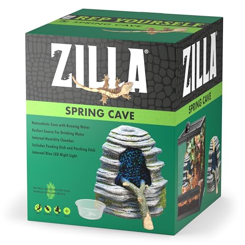 Zilla Decoración de cueva de primavera con LED azul, cámara