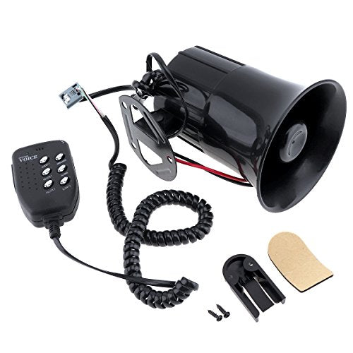 Bocina de sirena de alarma con cable, 100 W 12 V 6 sonido co