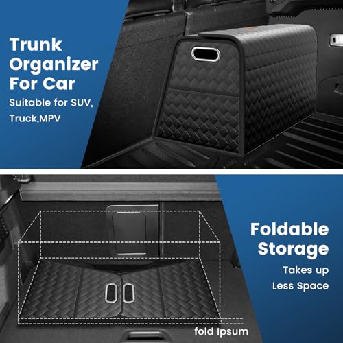Aiuwo Organizador plegable de cuero para maletero, SUV, cami