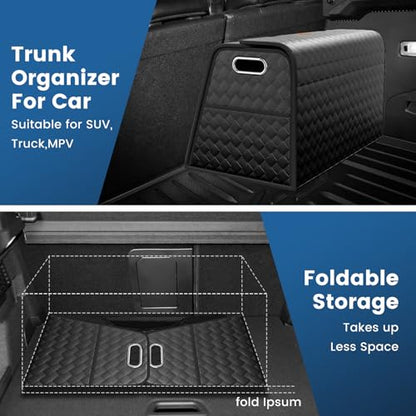 Aiuwo Organizador plegable de cuero para maletero, SUV, cami