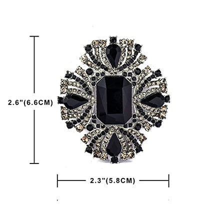 YOQUCOL Broche en forma de flores de cristal austriaco vinta