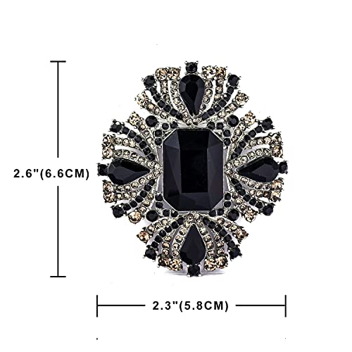 YOQUCOL Broche en forma de flores de cristal austriaco vinta