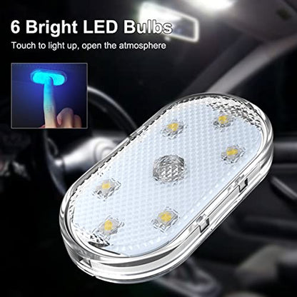 4 luces LED inalámbricas para el interior del automóvil, luc
