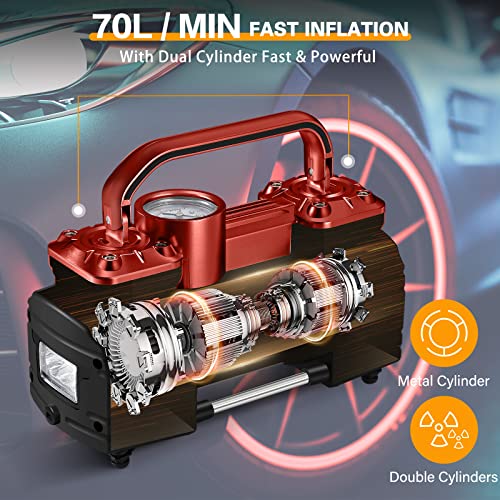 GSPSCN Compresor de aire de doble cilindro CC de 12 V para a