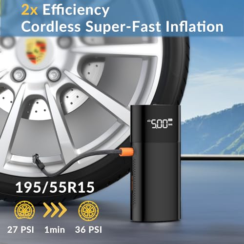 Inflador de neumáticos portátil, mini compresor de aire 2 ve
