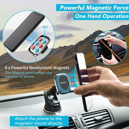APPS2Car Soporte magnético 3 en 1 para teléfono de automóvil