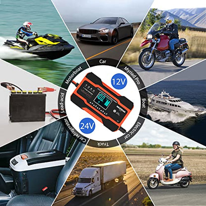NEXPEAK NC201 - Cargador de batería de 10 amperios, cargador
