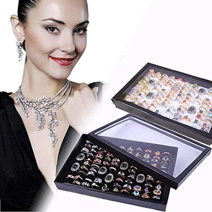 ZLY Bandeja de exhibición de anillos de joyería Caja de alma