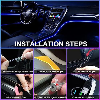 RGB - Tira de luces LED para interior de automóvil, aplicaci