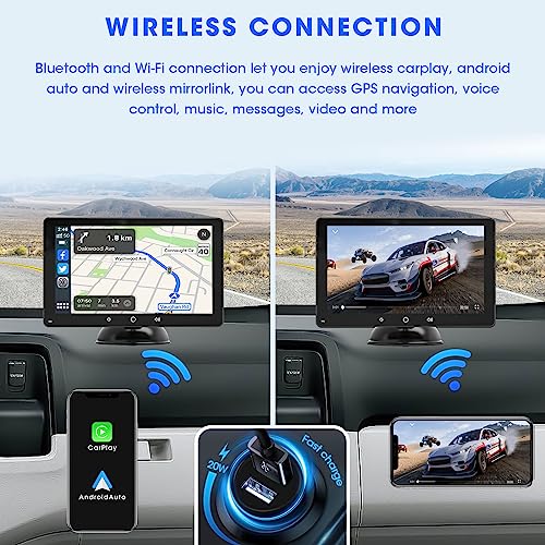 Apple CarPlay Android Auto: Portátil de 7 pulgadas QLED Pant