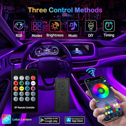 Tira de luces LED para el interior del automóvil, RGB 9 en 1