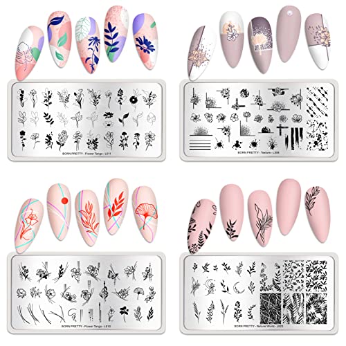 BORN PRETTY Plantillas de estampación de arte de uñas placas
